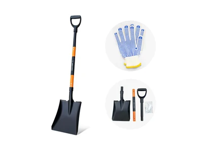 Fiskars Steel Square Garden Spade Shovel with Welded 14-Gauge Blade
