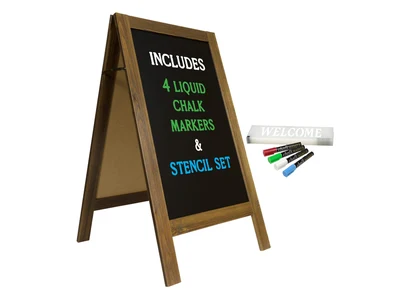 Heavy-Duty Windproof Wooden A-Frame Chalkboard Sidewalk Sign
