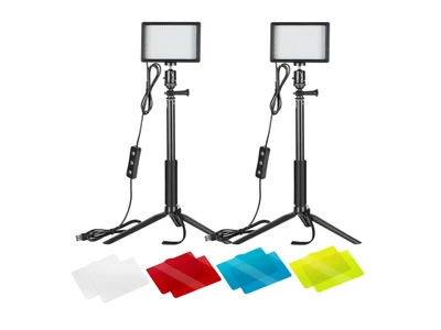 Neewer 2-Pack Dimmable 5600K USB LED Video Lighting Kit with Tripods
