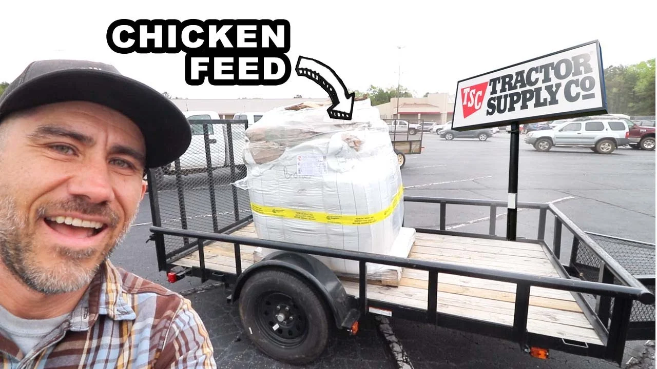 Unloading 2000 lb Bulk FEED 3 Ways and saving money